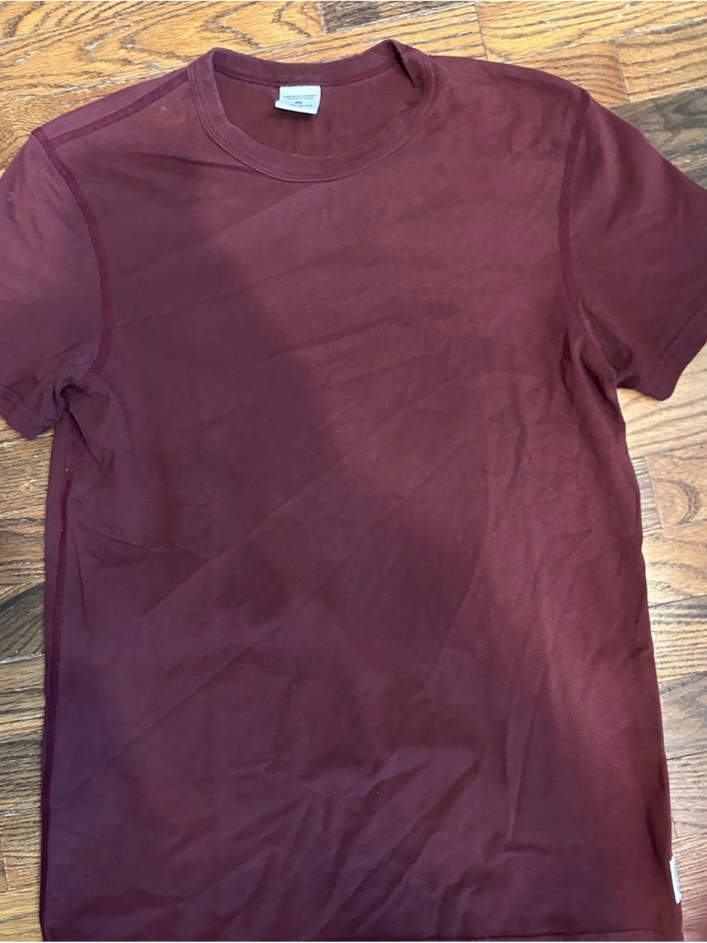 Reigning Champ Short Sleeve Crew in Burgundy